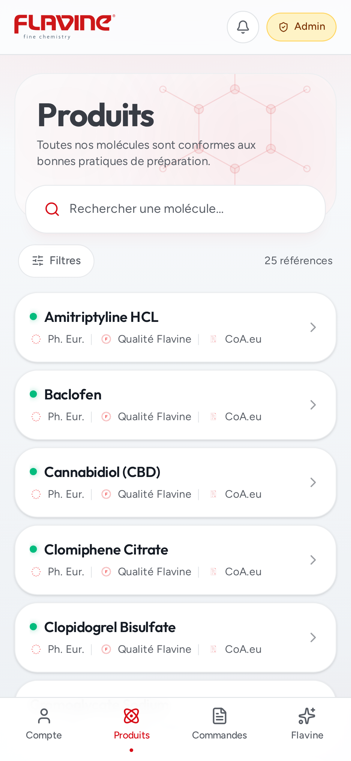 Chercher une molécule
